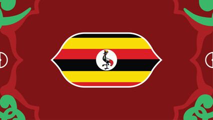 Uganda Emblem Flag African Nations Morocco 2025 Countries Teams African Football Symbol Logo Design Vector Illustration