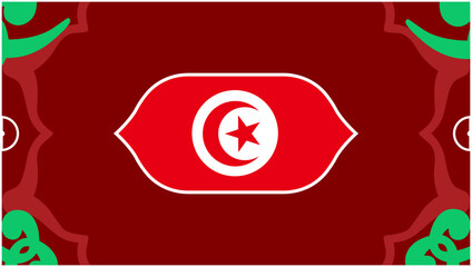 Tunisia Emblem Flag African Nations Morocco 2025 Countries Teams African Football Symbol Logo Design Vector Illustration