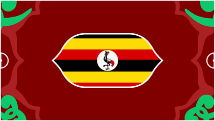 Uganda Emblem Flag African Nations Morocco 2025 Countries Teams African Football Symbol Logo Design Vector Illustration