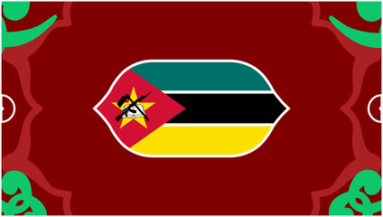 Mozambique Emblem Flag African Nations Morocco 2025 Countries Teams African Football Symbol Logo Design Vector Illustration
