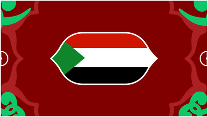 Sudan Emblem Flag African Nations Morocco 2025 Countries Teams African Football Symbol Logo Design Vector Illustration
