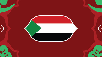 Sudan Emblem Flag African Nations Morocco 2025 Countries Teams African Football Symbol Logo Design Vector Illustration