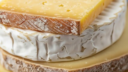 Delicious artisanal cheese stack with creamy brie and melted cheddar for National Cheese Lover's Day