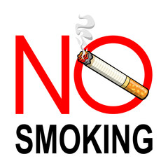 Clear Vector Illustration of a 'No Smoking' Sign Featuring a Red Circle with a Diagonal Line Over a Lit Cigarette, Highlighting Health Awareness and Clean Public Spaces