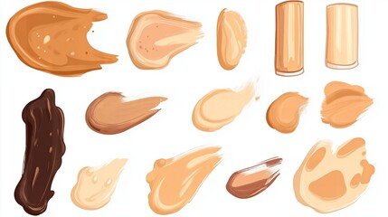 set of colorful lipstick isolated on white background