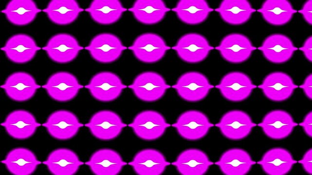 Vibrant pink pattern with white accents on black background