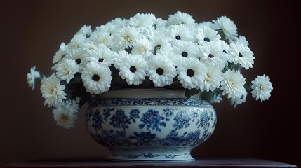 still life with a bouquet of white lilies in vase on a dark background. still life.