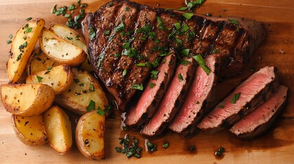 steak with roasted potatoes