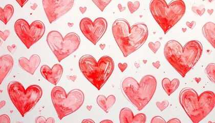 Abstract watercolor heart background. Concept love, valentine day greeting card.