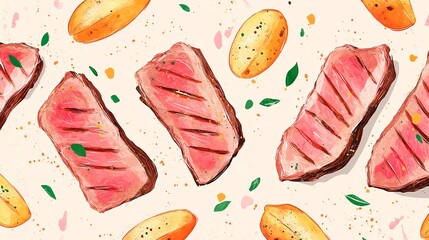 steak with roasted potatoes