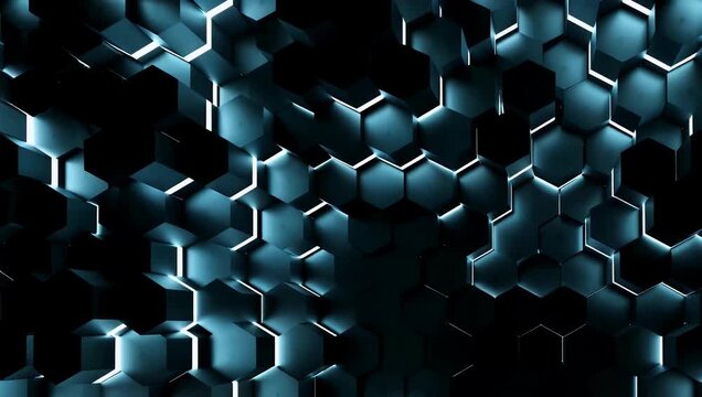 stylish 4k abstract background made of interconnected hexagonal plates forming geometric patterns suitable for tech mes sci fi visuals and modern clean digital design