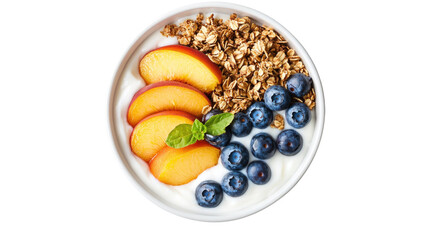 Nutritious yogurt bowl topped with fruit granola perfect summer snack