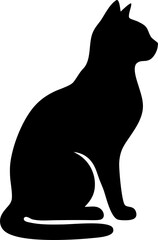 Sitting Cat Black Silhouette Minimal Illustration © ALESSANDRO