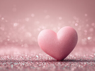 pink abstract heart-shaped, symbol of love and romance for valentine's background with soft bokeh lights background.