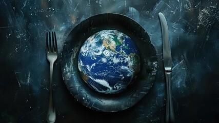 Video A plate featuring an of the Earth