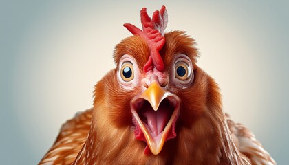 Animated Cartoon Chicken Expressing Surprise