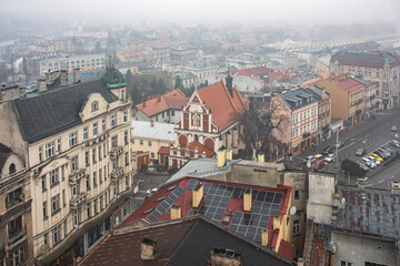 Panorama miasta Przemyśl, województwo podkarpackie, Polska. Stare Miasto w Przemyślu, Polska. Panorama z Wieży Zegarowej. © Leszek Szelest