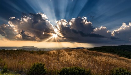 Sun Rays Through Dramatic Clouds