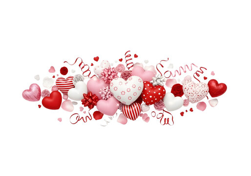 Red and gold heart doodles with key and lock SVG on transparent background