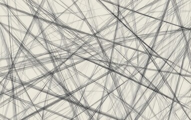 Abstract illustration, featuring interwoven charcoal-like lines against a neutral beige background