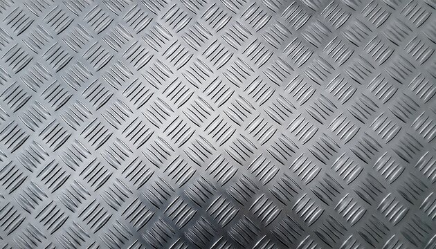 brushed metal diamond plate texture with raised tread pattern industrial stainless steel background seamless