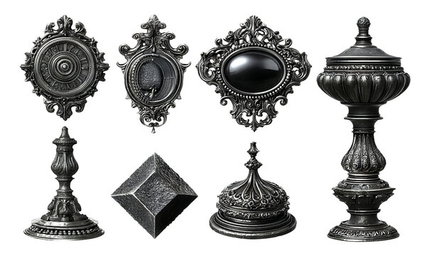 Ornate Decorative Elements and Symbols for Elegant Interior Design