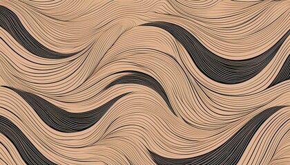 abstract beige background with wavy black lines pattern design texture seamless pattern stock royalty