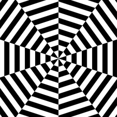 Dynamic Abstract Black and White Optical Illusion Vector EPS. Hypnotic Geometric Striped Pattern for Web Backgrounds, Prints, and Modern Graphic Design Projects.