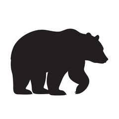 bear silhouette vector icon on white background 