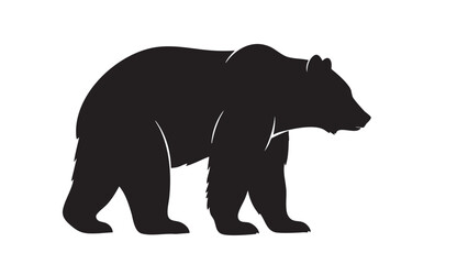 Fototapeta premium black bear silhouette vector icon white background 