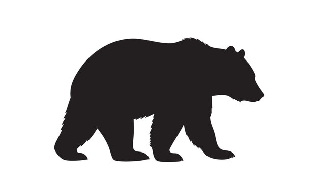 bear silhouette vector on white background 