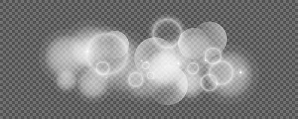 Bokeh circles on transparent background