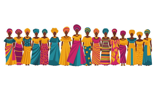 Vibrant african fashion parade in traditional attire