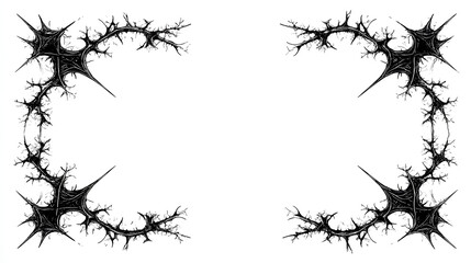 Set of gothic style halloween frames with black spiky outlines Stock Vector