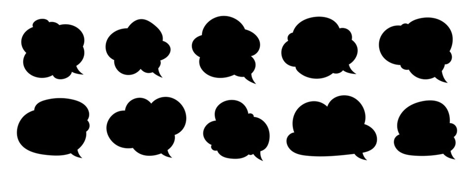 Speech Bubble Vector Set, Transparent Background Package
