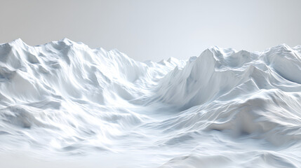 Obraz premium Snowdrift on white background with copy space 3D render Stock Illustration