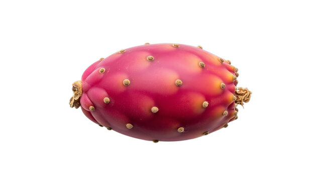 cactus pear fruit isolated on a transparent background in flat lay style