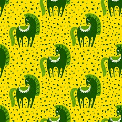 Christmas animals seamless horse pattern for wrapping paper and fabrics and party and kids print