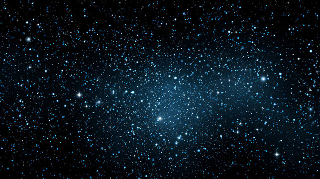 Starry night sky overlay with shimmering blue stars on a black background contrasting with a bright white space ideal for creative design projects and visual storytelling