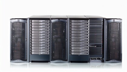 computer server on white background