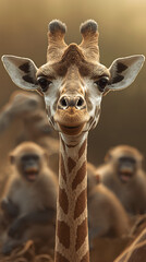 portrait of a giraffe in the zoo