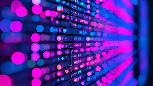Abstract Digital Canvas: A mesmerizing display of vibrant neon lights and dynamic patterns, creating a captivating visual symphony. 
