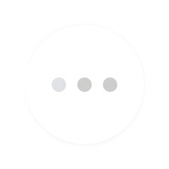 Loading spinner: 3 dots pulse animation frame 1, light gray, circular layout, flat design