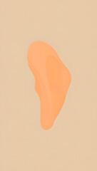 One abstract biomorphic form, soft peach on oatmeal, micro-shadow only, scalable for branding or mobile wallpaper