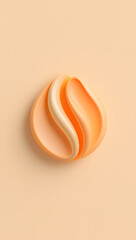 One abstract biomorphic form, soft peach on oatmeal, micro-shadow only, scalable for branding or mobile wallpaper