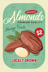 Vintage Organic Almonds Product Label