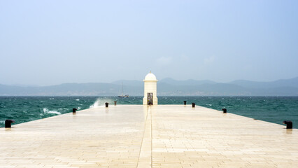 Lighthouse on the dock in Zadar Croatia