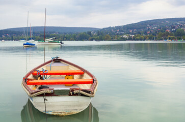 Old boat on lake Balaton Hungary