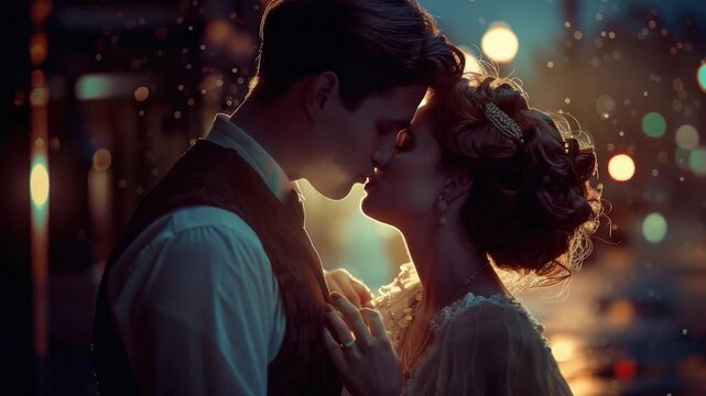 Video A romantic moment between two people under the rain, great for love stories or emotional scenes