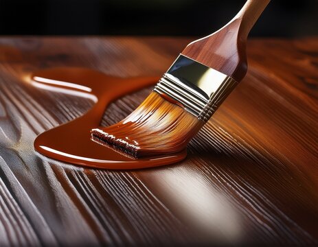 applying shellac over lacquer on wood table with a brush